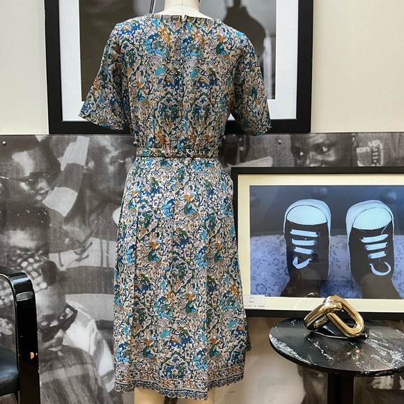 60s sky blue Turkish horseman oriental design a line short sleeve doll dress - Picture 14 of 16